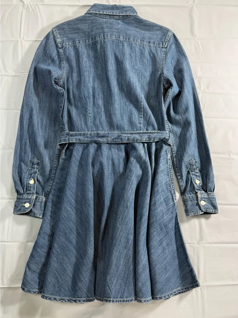 Girl’s Polo Ralph Lauren Blue Denim Belted Shirt Dress Size 10 NEW